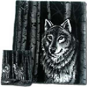 60 X 72 TIMBER WOLF FLEECE REVERSIBLE THROW BLANKET BY BLACK 