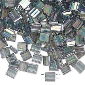 Tila Seed Beads Glass, Transparent Luster Rainbow Dark Grey, (Tl2440d 