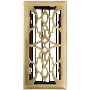  4 x 10 Solid Brass Deco Style Floor Register With Louver 