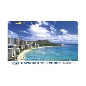  Collectible Phone Card 10u Diamond Head and Waikiki Beach 