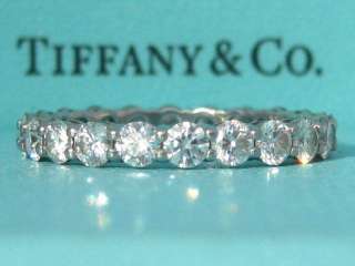TIFFANY & CO. SHARED SETTING WEDDING PLATINUM DIAMOND BAND RING SIZE 6 