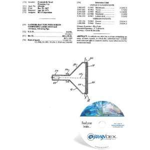  NEW Patent CD for CATHODE RAY TUBE WITH SCREEN COMPRISING 