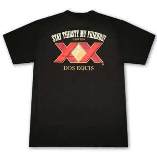 Dos Equis Stay Thirsty My Friends Black Graphic Tee Shirt  
