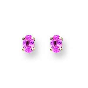  14k White Gold Pink Sapphire Earrings Jewelry