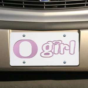  Oregon Ducks White Mirrored Girl License Plate Automotive