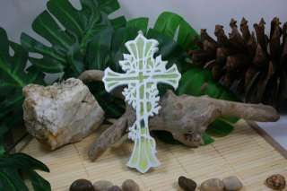 Beautiful White Acrylic Fretwork Floriate Cross, Small Hanger, Medium 