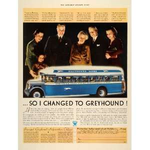 1934 Ad Greyhound Bus Line Blue Travel Transportation   Original Print 