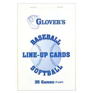  Glovers Scorebooks Baseball/Softball Line Up Cards, Large 