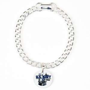   Bracelet US Navy with Aircraft Carrier Planes Submarine and Emblem