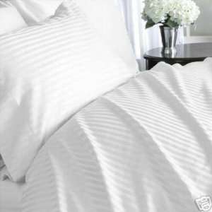  600TC 2 pairs (4pc) Stripes White King Pillowcases 100% 
