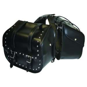  Motorcycle Saddle Bag Set 2pc with Studs, PVC (Water Proof 