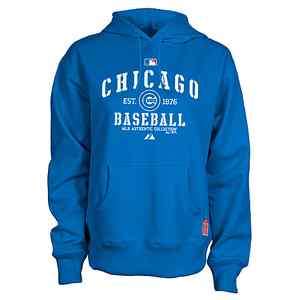 Majestic CHICAGO CUBS Mens MLB Therma Base Hooded Fleece Sweatshirt 