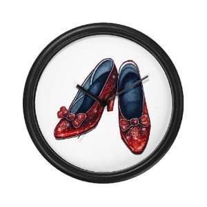 Glittery Ruby Red Slippers Wizard oz Wall Clock by 