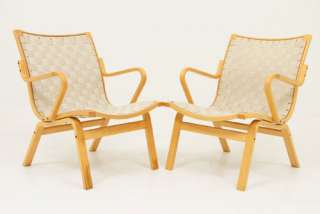 pair of original albert lounge chairs in laminated beechwood by finn 