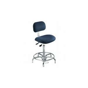 Adjustable 24.25 29.5 ESD Safe Navy Fabric Chair with Steel Base 