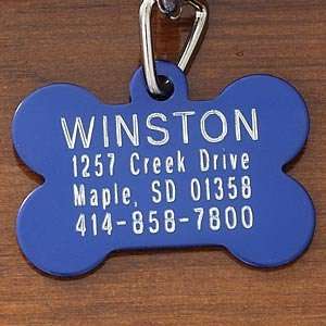    Custom Personalized Pet ID Tags   Large Blue Bone
