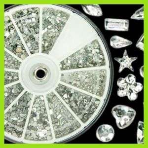 KT035 2400 Silver Nail Art Glitter Rhinestones Wheel NE  