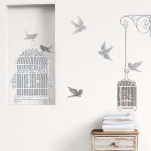  (20x28) Florence Deviller White Cage and Birds Wall 