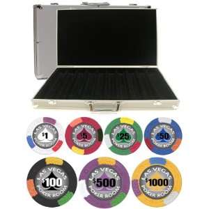  LAS Vegas Poker Room Clay 1000 Chip Poker Set with 