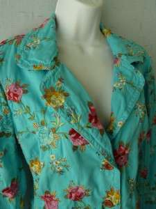 Johnny Was Art to Wear Turquoise Embroidered Blazer~M  