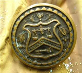 Antique Vintage U.S.Treasury Seal Emblem Cast Bronze Door Knob Great 