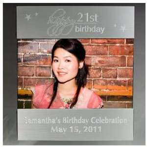    Engraved 21st Birthday Silver Picture Frame