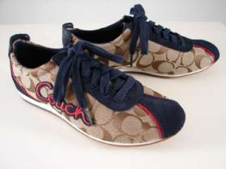 Coach Womens Devin Signature Suede trimmed Sneakers. Size 6.5 M 