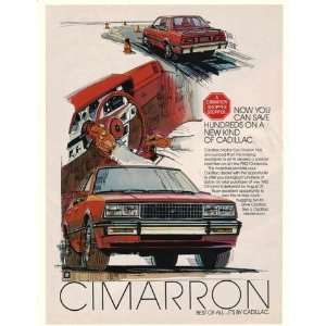  1982 Red Cadillac Cimarron Shopper Stopper Print Ad (19313 