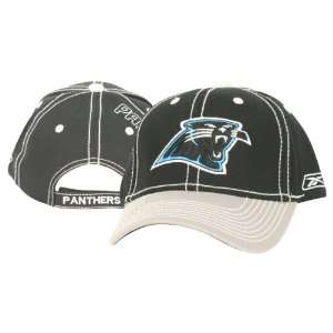  Carolina Panther Stitch Adjustable Hat  Black / Gray 