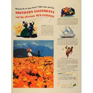  1942 Ad Southern Calif. Tourism Vacation Sun Festival Los 