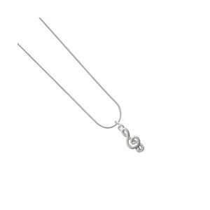 Silver Clef Note  Silver Plated Elegant Snake Chain Charm 
