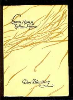   Leaves From A Grass House~by HAWAII Poet Laureate DON BLANDING  