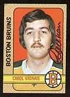 Carol Vadnais signed autographed 1972 73 Topps Hockey