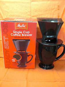Melitta SINGLE CUP COFFEE BREWER w/ Ceramic Mug BlackL@@K  