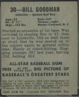 1948 Leaf 30 (R) SP Billy Goodman PSA 4 (5648)  