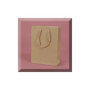   13 X 5 X 10 Oatmeal Pinstripe Rope Handle Bag