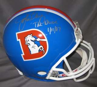 John Elway Autographed Denver Broncos Authentic Pro Line Helmet The 