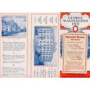   George Washington Inn 1930s Washington DC Brochure 