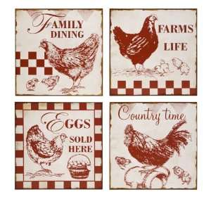  Vintage Cafe Chicken Signs (Set of 4)   IMAX   27542 4 