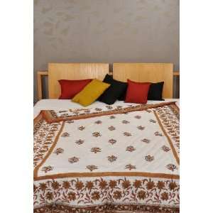  Decorative King Size Jaipuri Quilt with Hand Block Print Work Size 
