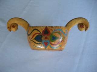 188os hand carved painted wooden dragon bowl Norway  