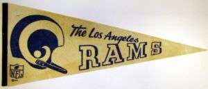 Vinatge 1970s Los Angeles Rams Felt Pennant NFL  