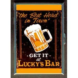  LUCKYS BAR BEST HEAD IN TOWN ID Holder, Cigarette Case or 