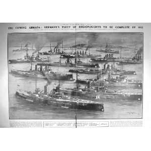    1909 GERMANY WAR SHIPS DREADNOUGHTS NASSAU BLUCHER