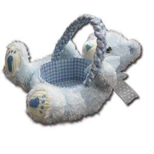  Blue Plush Teddy Bear Gift Basket 