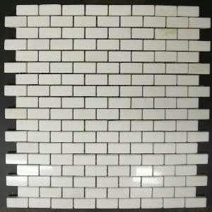 Thassos White 3/4 x 1 1/2 Medium Brick Mosaic Tile Polished   Marble 