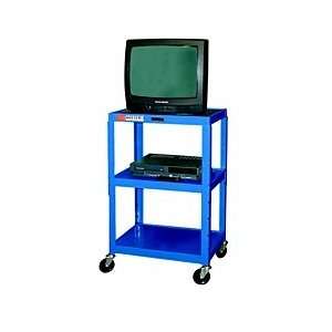Cart, Steel Utility, Blue, Adjustable 26 to 42, 3 Outlet, UL/CSA 