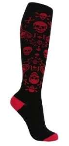 Loungefly Knee High Black Pink Bandana Skull Socks NEW  