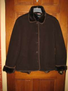 Coaco New York coat, size large, brown with soft fur lining including 