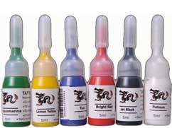 shots of tattoo ink; each shot contains approximately 5ml of ink 